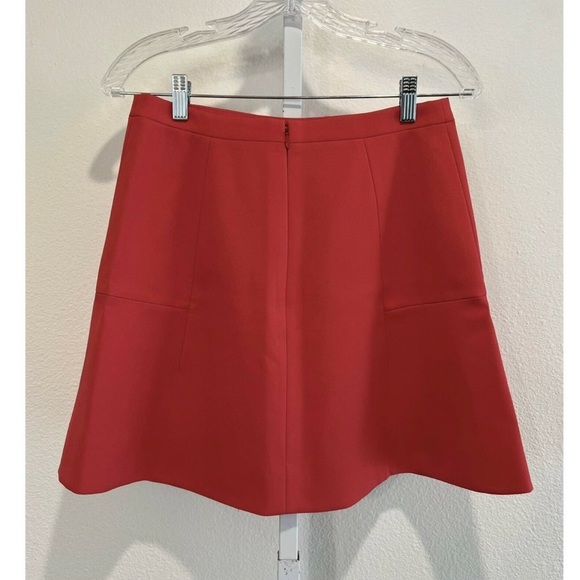 NWT J. Crew Women's Red Orange Wool Blend A Line Mini Skirt Size 2 NWT - Picture 2 of 5